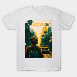 Lagos Nigeria Modern Streetscape Travel Art Poster T-Shirt